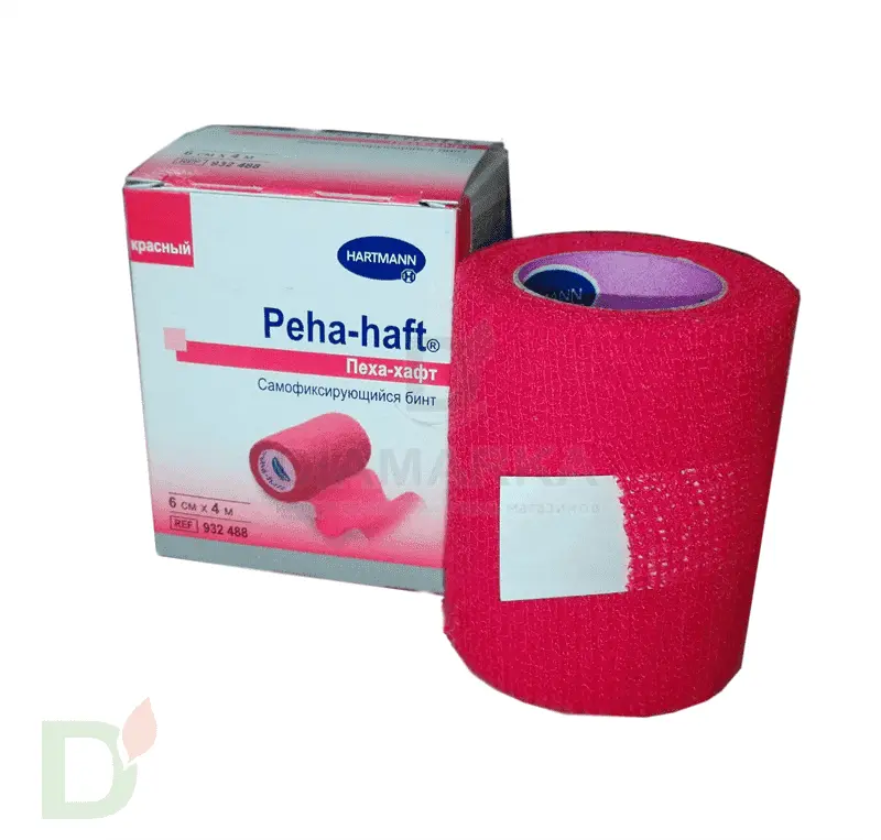 Бинт самофиксирующийся Пеха-хафт (Peha-haft), 6см х 4 м, Красный в Тюмени