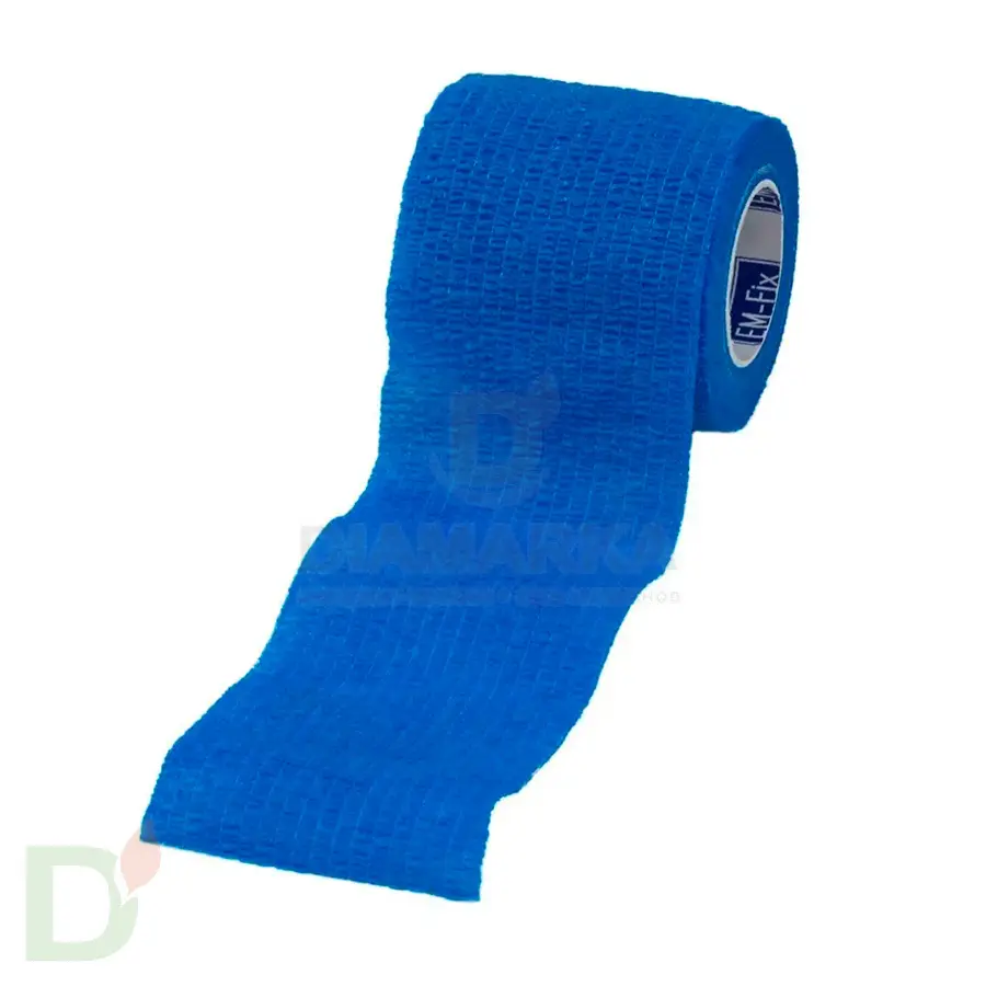 Бинт эластичный когезивный EM-fix krep Синий, 5 см х 4,5 м в Тюмени
