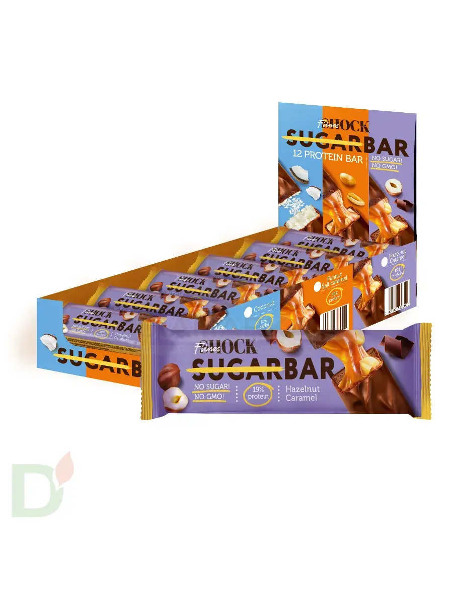 Батончик протеиновый FitnesShock Шоколадная карамель-фундук 50гр. в Тюмени