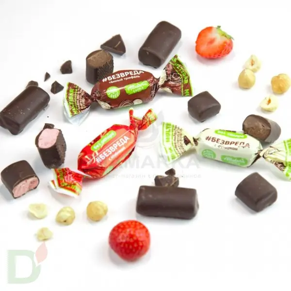 Конфеты низкоуглеводные #БЕЗВРЕДА Мультибар с клубникой 200гр