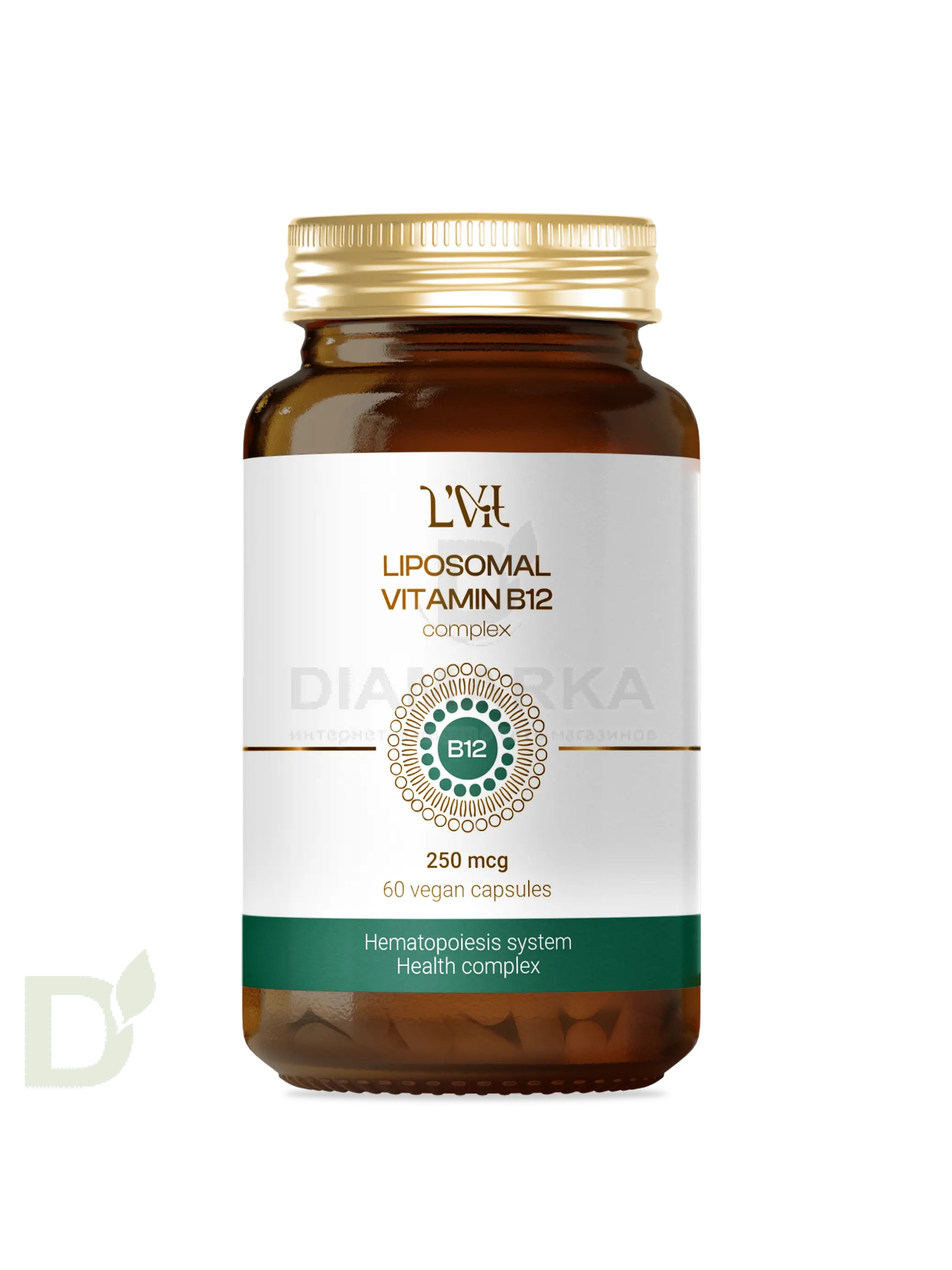 Витамины L'Vit Liposomal Vitamin B12+B9 complex, 250+200 мг в 1 капсуле, 60 капс в Тюмени