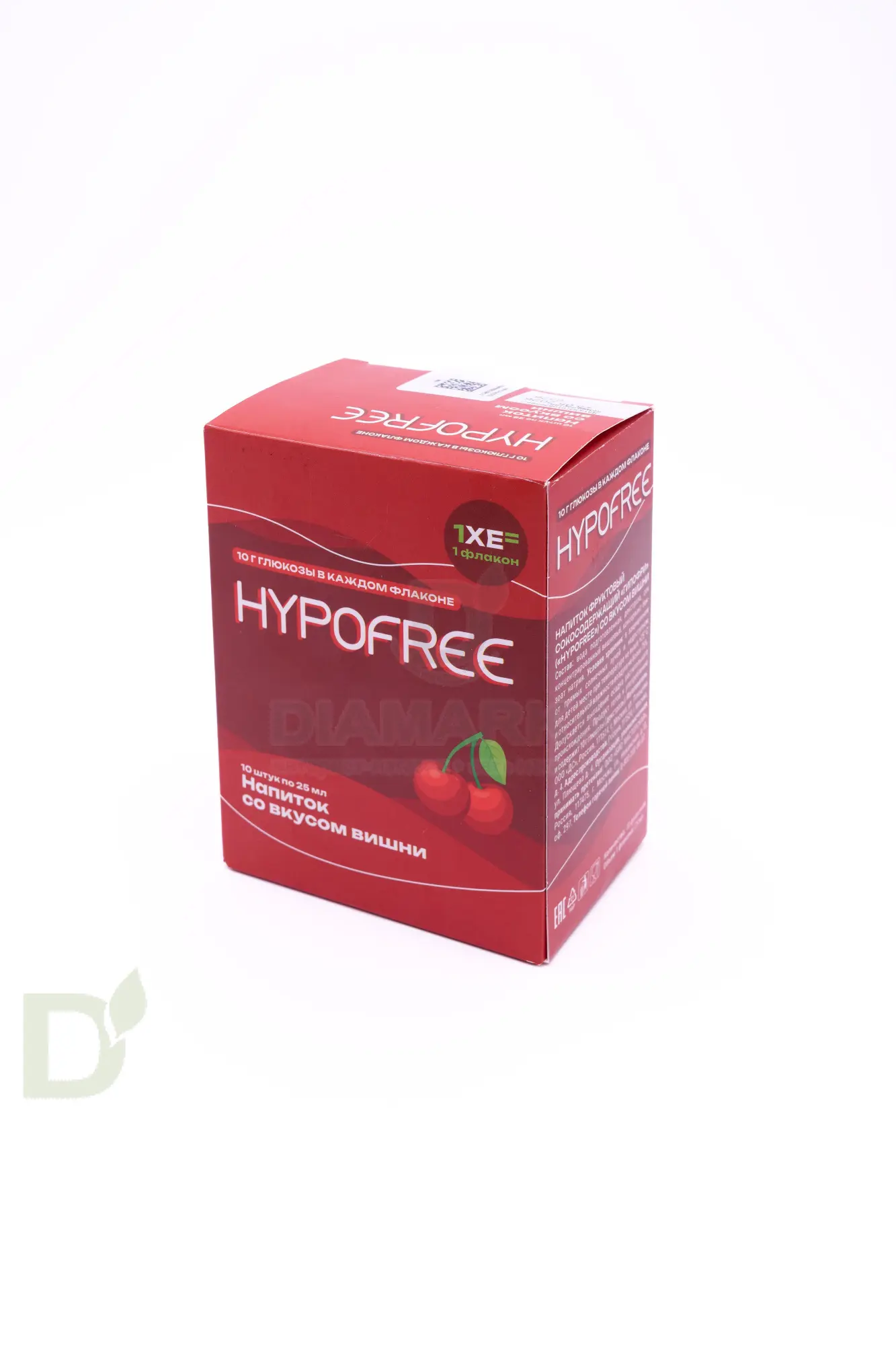 Напиток фруктовый HYPOFREE,(1ХЕ) Вишня, упак. 10 туб