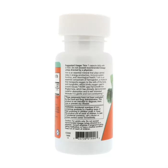 Витамины NOW Железо двойной силы для поддержания иммунитета и ЦНС, 36 мг, 90 шт