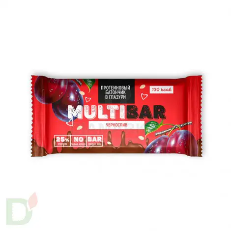 Батончик протеиновый Мультибар в глазури с черносливом 40гр в Тюмени