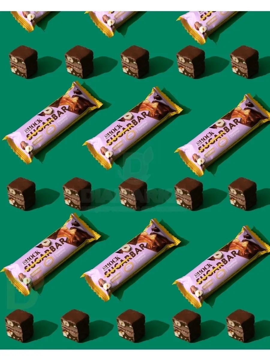 Батончик протеиновый FitnesShock Шоколадная карамель-фундук 50гр. в Тюмени