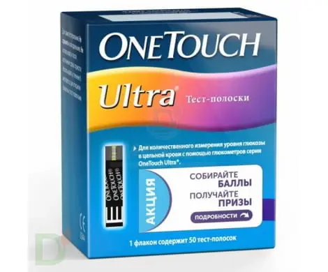 Тест-полоски ВанТач Ультра (OneTouch Ultra)  №50