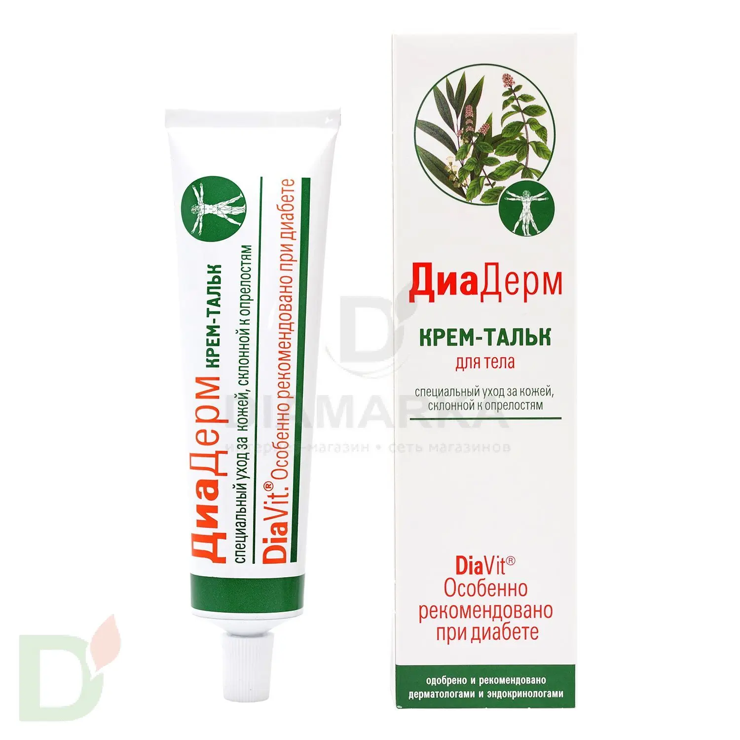 Крем-тальк для тела "ДИАДЕРМ", 75 мл.