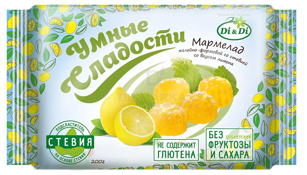 Мармелад без сахара Умные сладости Лимон 200гр.
