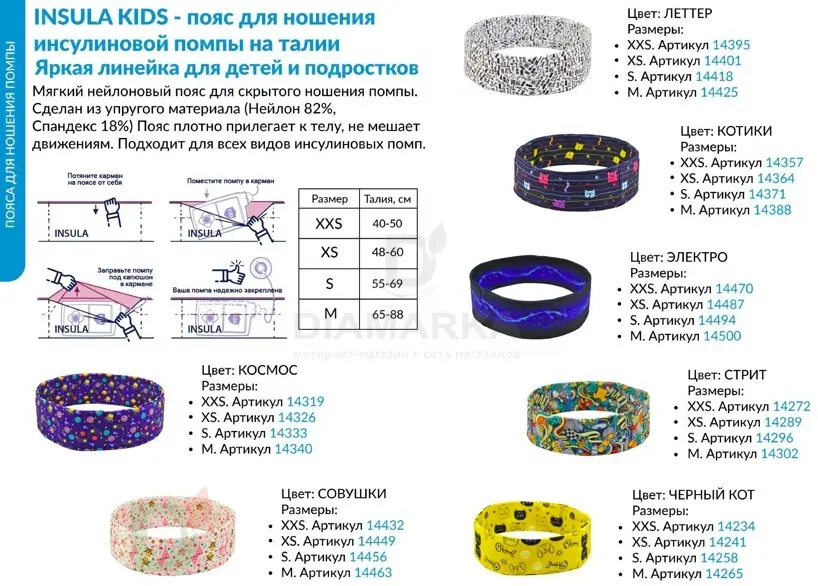 Пояс для ношения помпы на талии INSULA KIDS Стрит