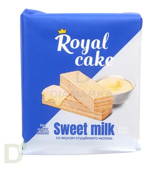Вафли Royal cake со вкусом «СГУЩЕНОЕ МОЛОКО» без сахара, 120 г в Тюмени